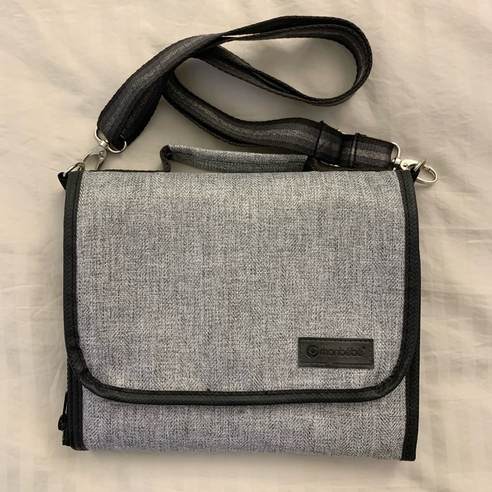 Monbebe Portable Diaper Changing Station with Pad - Travel - gray